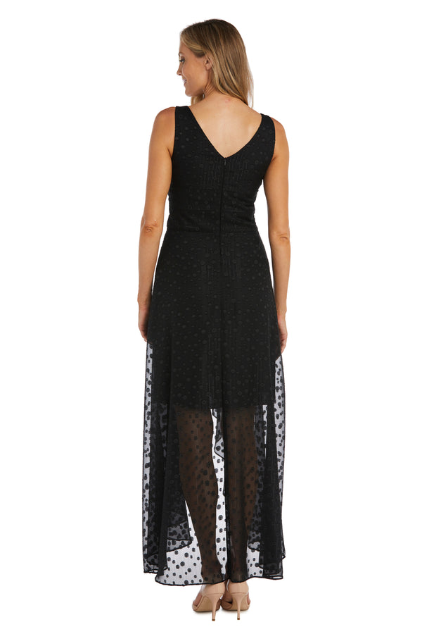 R&m Richards High-Low Polka Dot Chiffon Dress