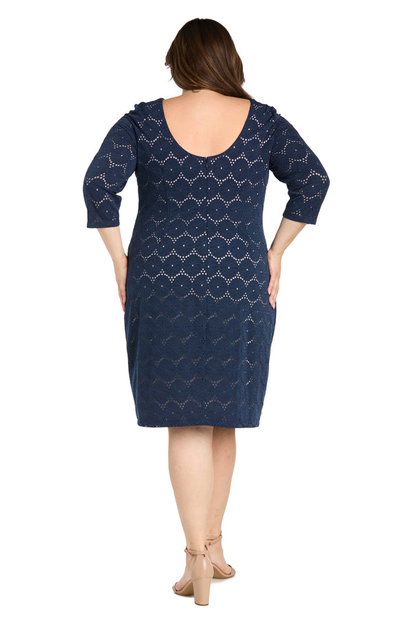 R&m Richards Illusion Pattern Stretch Dress - Plus