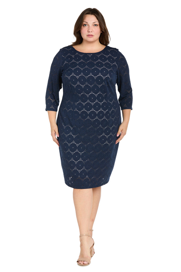 r&m richards Illusion Pattern Stretch Dress - Plus