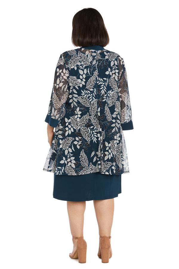 R&m Richards Jacket Dress With Necklace - Plus