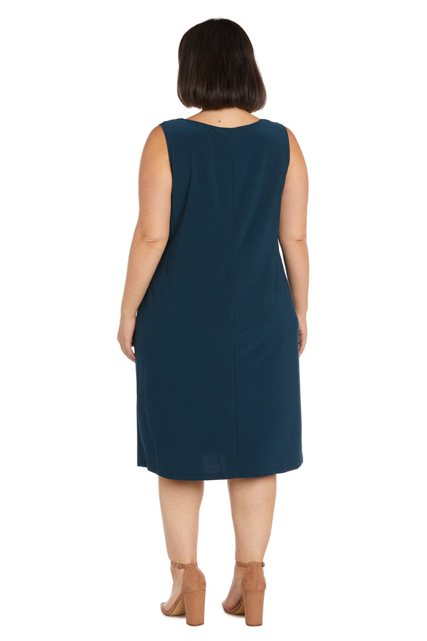 R&m Richards Jacket Dress With Necklace - Plus