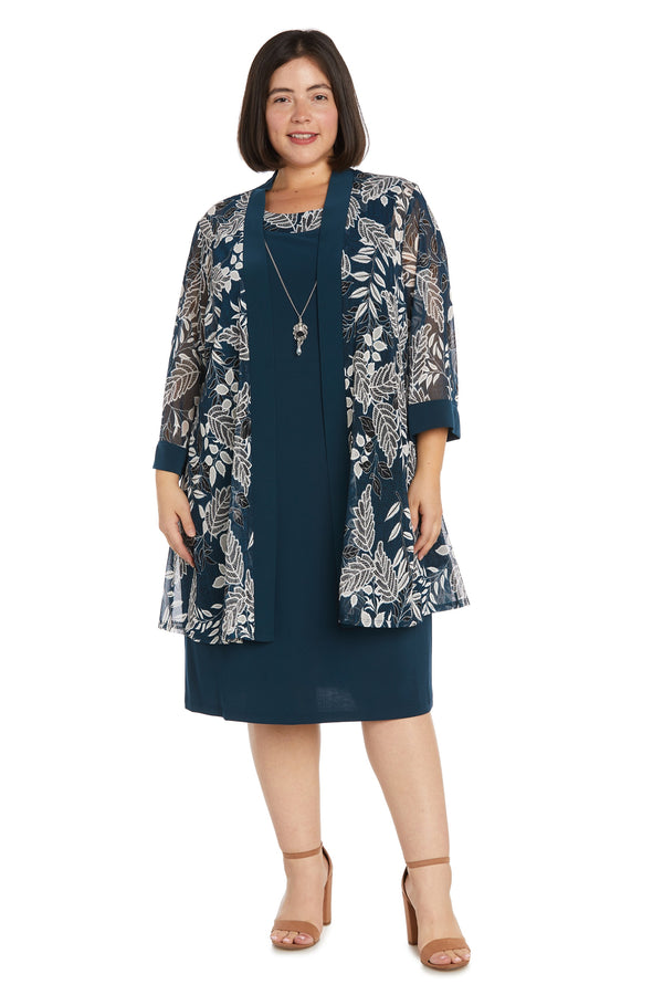 r&m richards Jacket Dress With Necklace - Plus