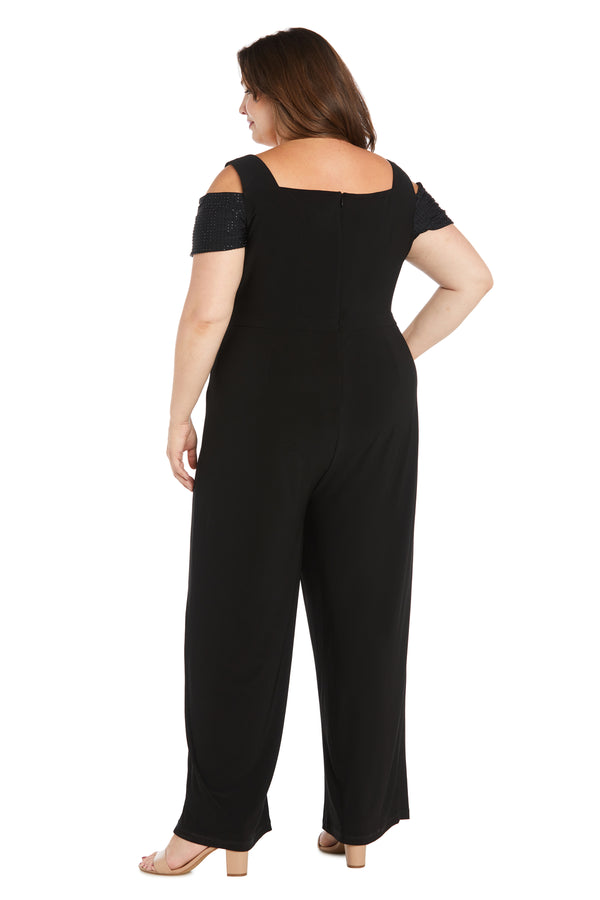 R&m Richards Jumpsuit With Rhinestone Detail - Plus