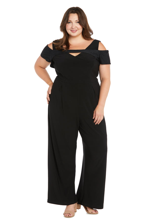 R&m Richards Jumpsuit With Rhinestone Detail - Plus