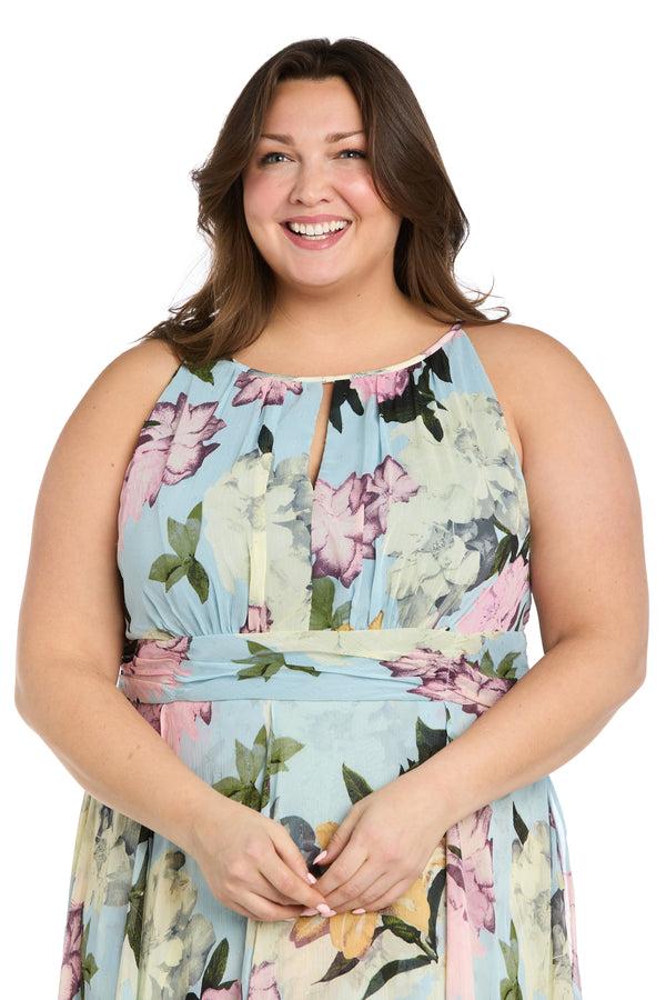 R&m Richards Keyhole Elegance High-Low Dress - Plus