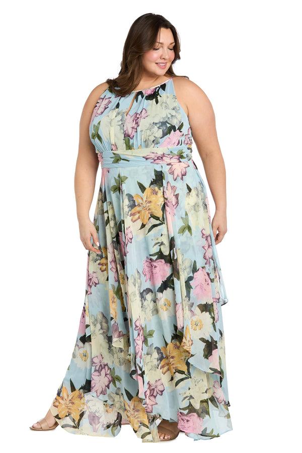 R&m Richards Keyhole Elegance High-Low Dress - Plus