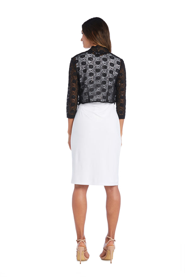 R&m Richards Lace Bolero With Scalloped Edges