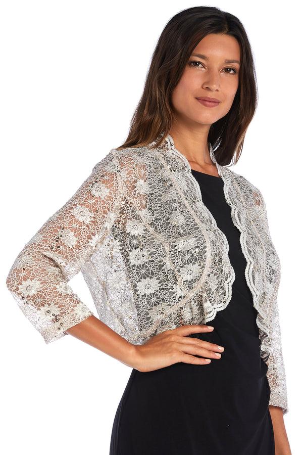 R&m Richards Lace Bolero With Scalloped Edges
