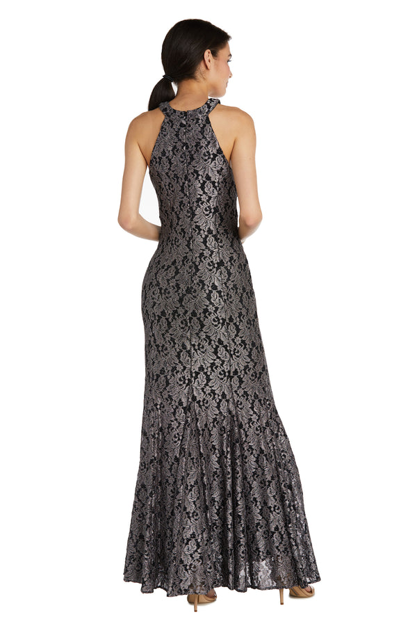 R&m Richards Long Glitter Lace Dress - Petite