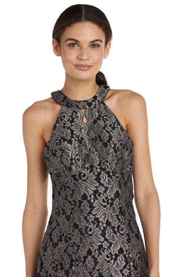 R&m Richards Long Glitter Lace Dress - Petite