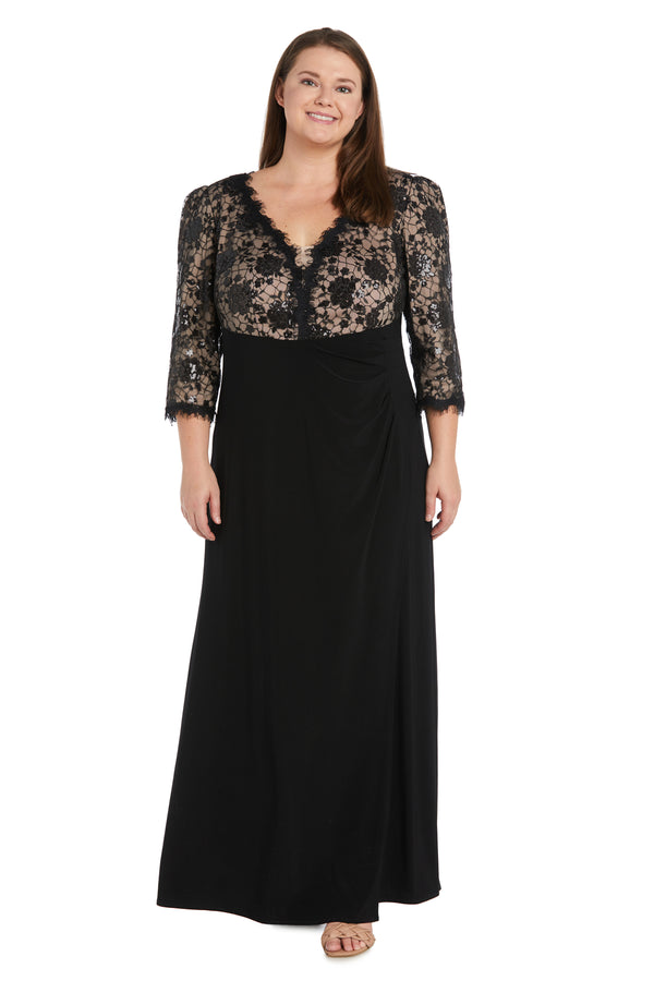 r&m richards Long Lace Evening Gown - Plus