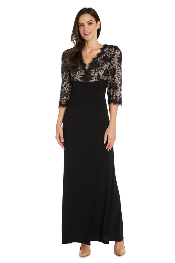 r&m richards Long Lace Evening Gown