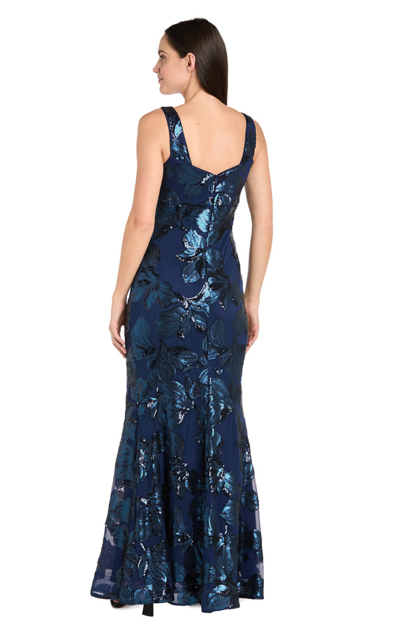 R&m Richards Matte Sequin Gown - Petite