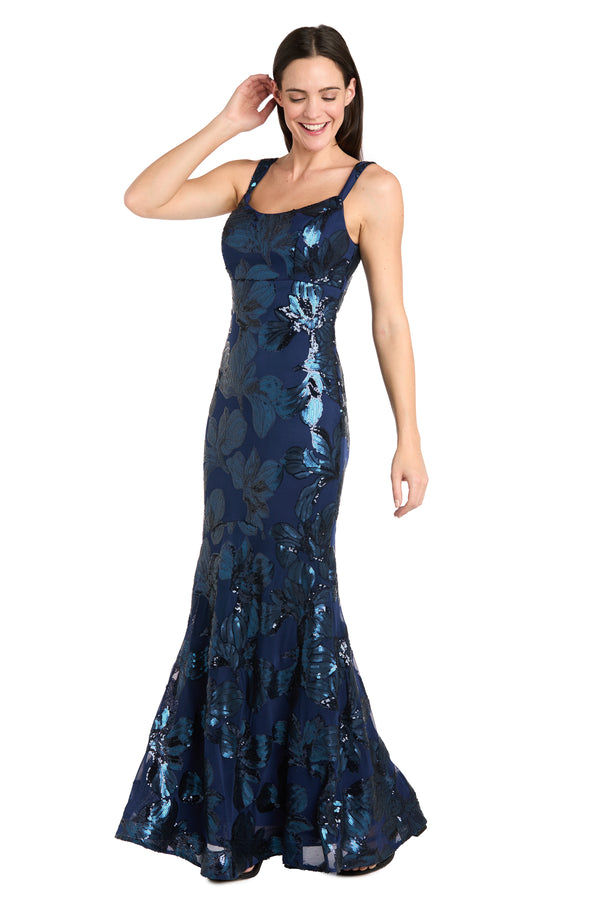 r&m richards Matte Sequin Gown - Petite