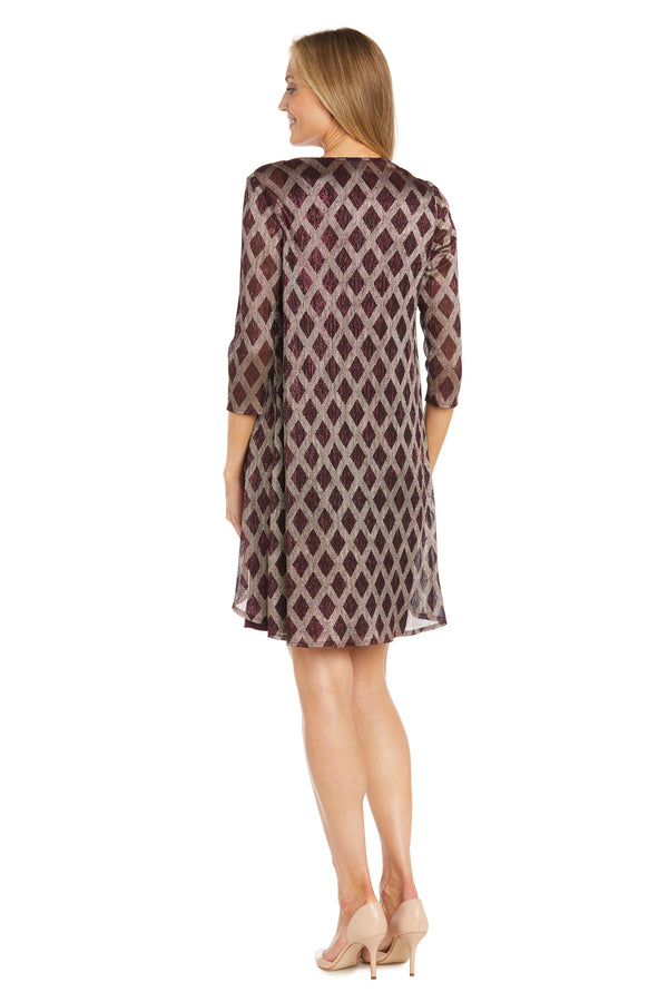 R&m Richards Metallic Flyaway Jacket Dress - Petite