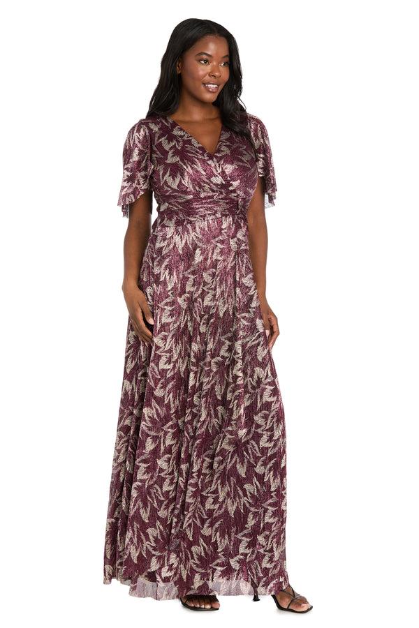 R&m Richards Metallic Maxi Dress