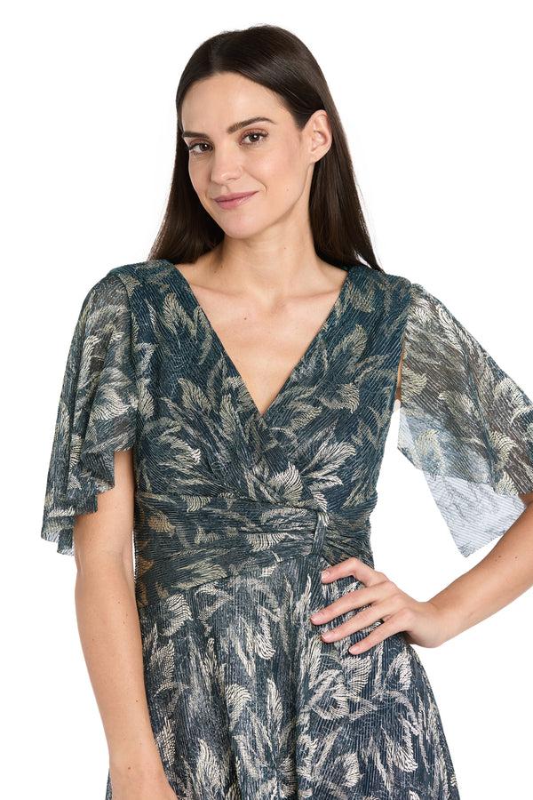 R&m Richards Metallic Maxi Dress - Petite