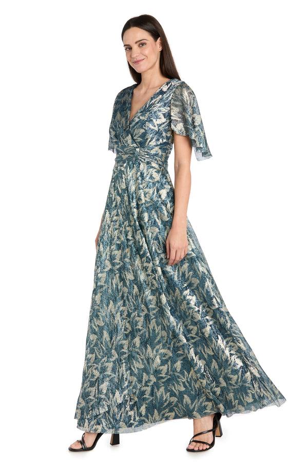 R&m Richards Metallic Maxi Dress - Petite