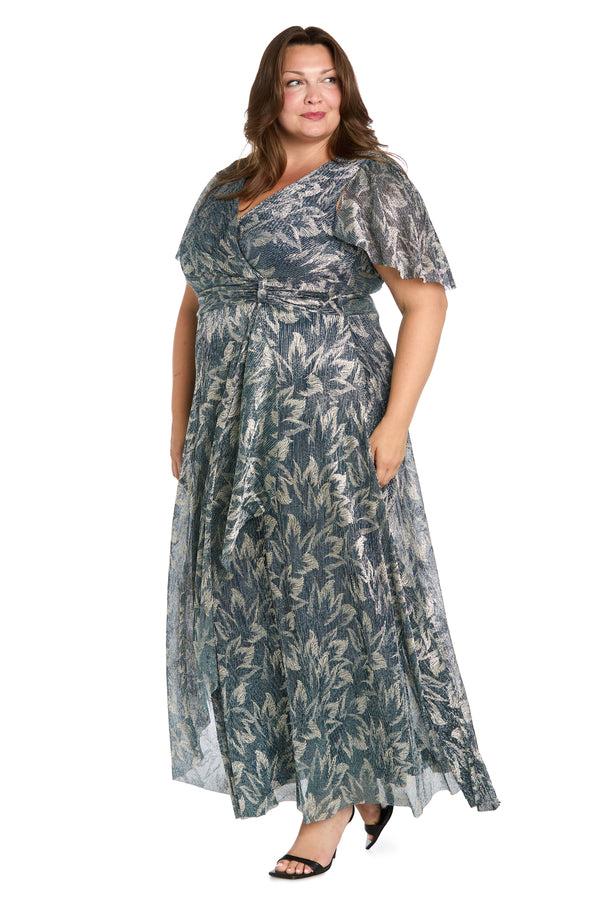 R&m Richards Metallic Maxi Dress - Plus
