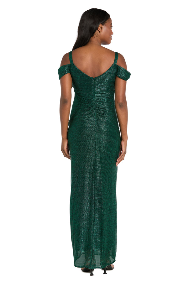R&m Richards Metallic Off The Shoulder Dress