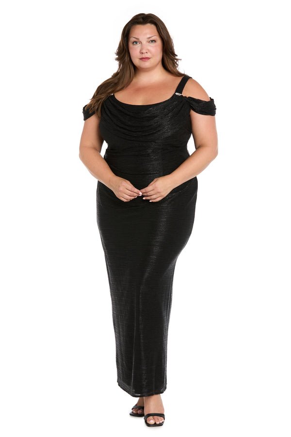 r&m richards Metallic off The Shoulder Dress - Plus