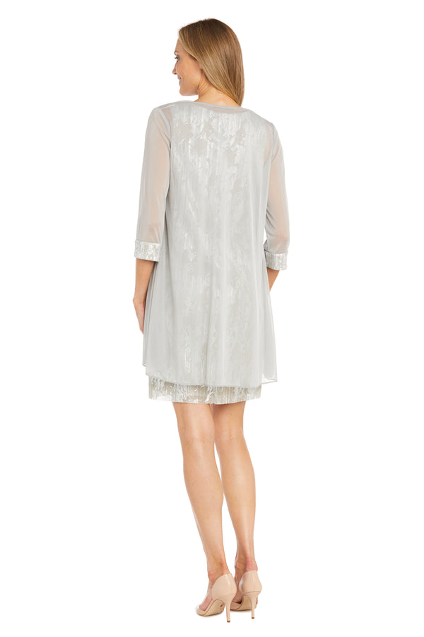 R&m Richards Metallic Patterned Jacket Dress