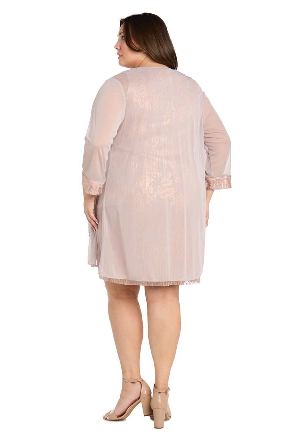 R&m Richards Metallic Patterned Jacket Dress - Plus