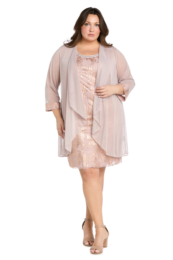 r&m richards Metallic Patterned Jacket Dress - Plus