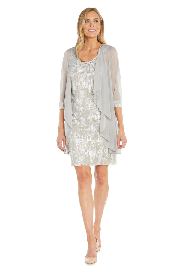 r&m richards Metallic Patterned Jacket Dress r&m richards Metallic Patterned Jacket Dress