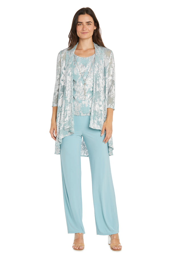 r&m richards Metallic Patterned Pantsuit - Petite