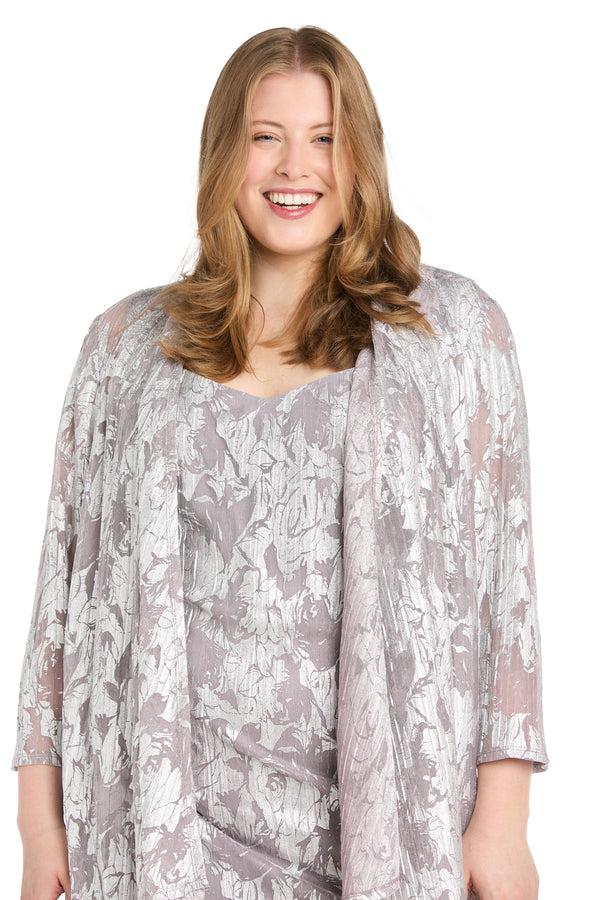 R&m Richards Metallic Printed Jacket Dress - Plus