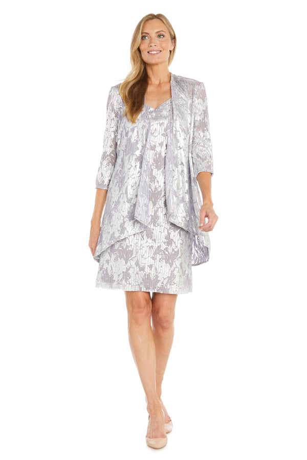 r&m richards Metallic Printed Jacket Dress
