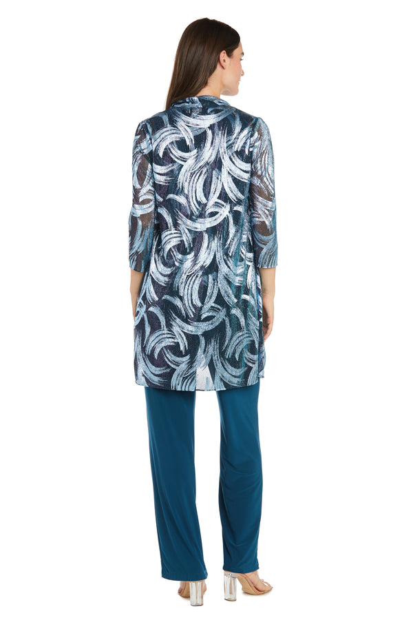 R&m Richards Metallic Swirl Pantsuit