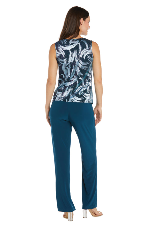 R&m Richards Metallic Swirl Pantsuit