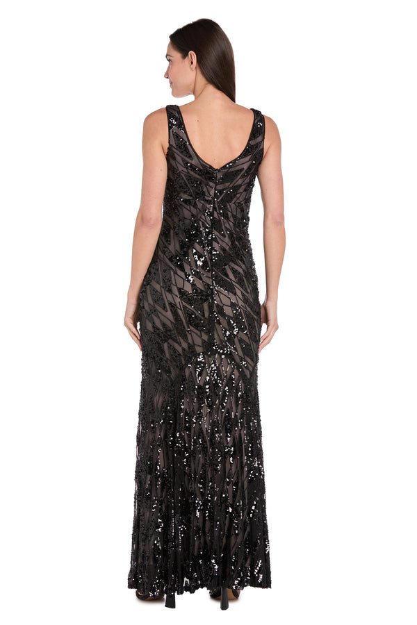 R&m Richards Midnight Elegance Sequin Gown