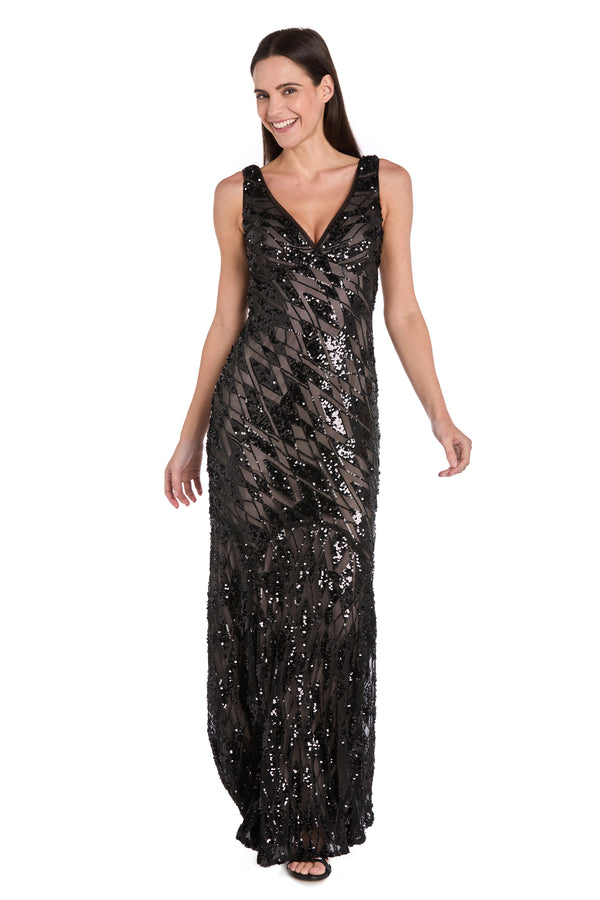 r&m richards Midnight Elegance Sequin Gown
