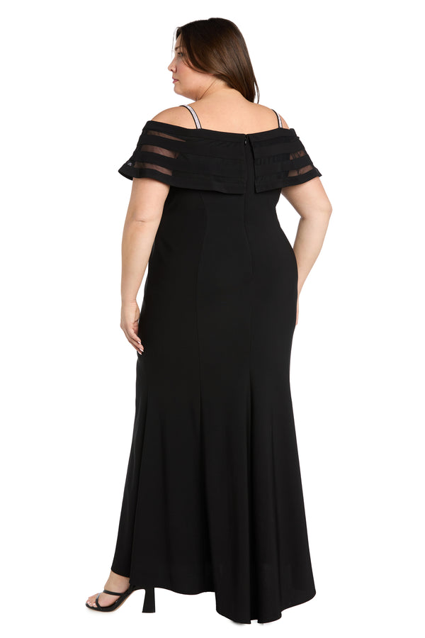 R&m Richards Midnight Mirage Mesh Gown-Plus