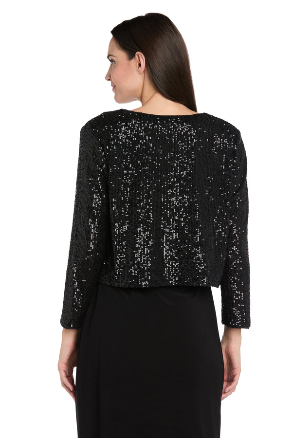 R&m Richards Midnight Sequin Bow Jacket