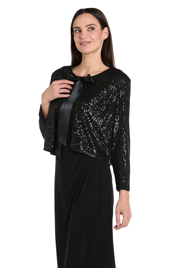 r&m richards Midnight Sequin Bow Jacket