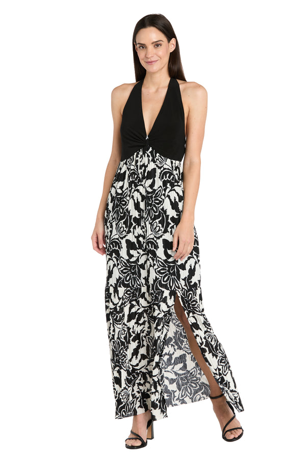 r&m richards Monochrome Grace Halter Maxi Dress