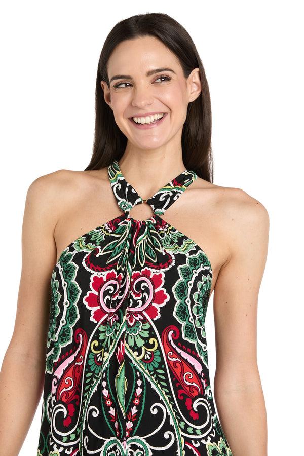 R&m Richards Mystic Flow Patterned Maxi Dress