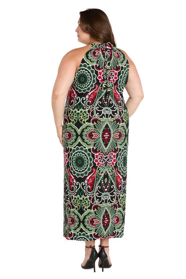 R&m Richards Mystic Flow Patterned Maxi Dress - Plus