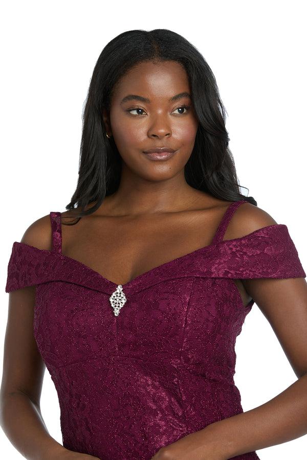 R&m Richards Off The Shoulder Evening Gown