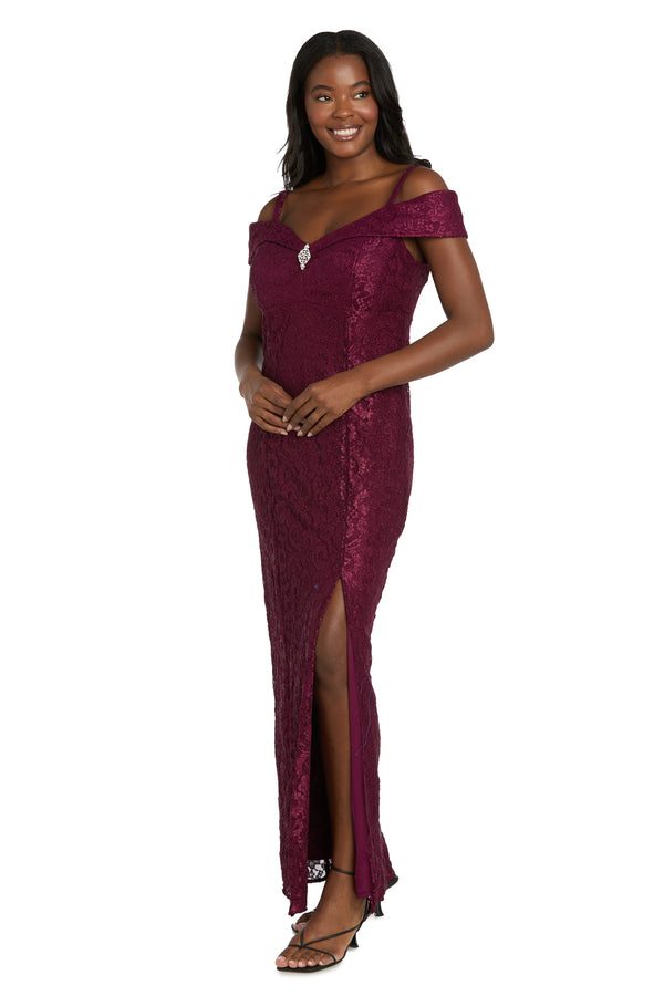 R&m Richards Off The Shoulder Evening Gown