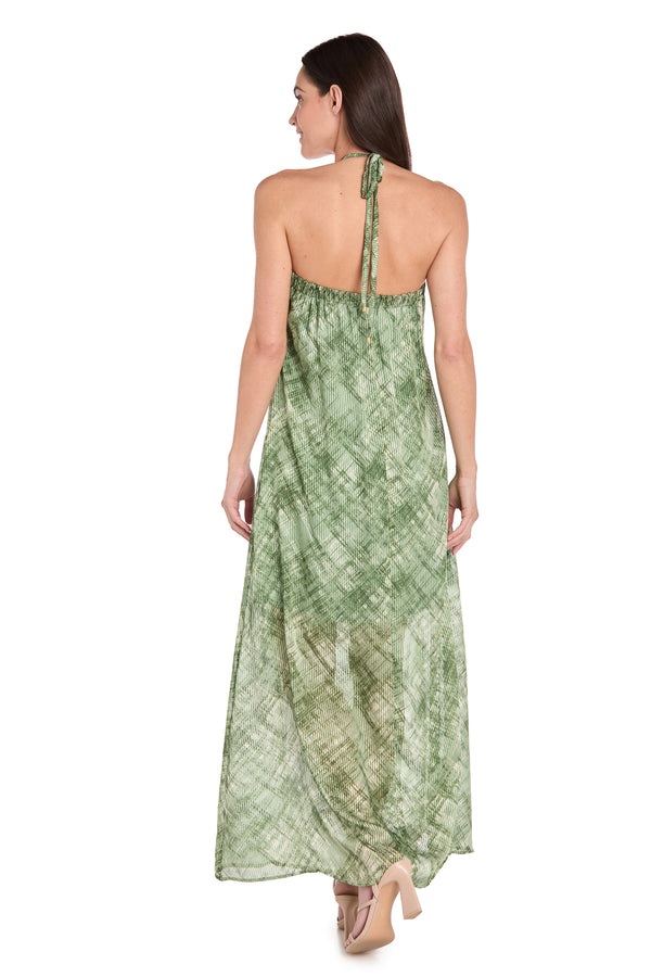 R&m Richards Olive Print Maxi Dress
