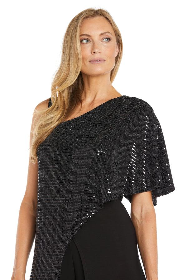 R&m Richards One Shoulder Metallic Jumpsuit - Petite