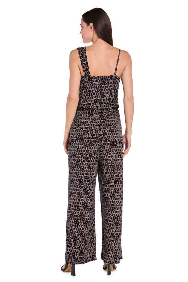 R&m Richards Ornate Pattern Asymmetrical Jumpsuit