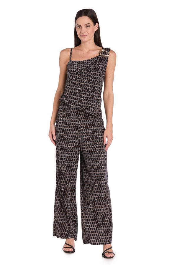 r&m richards Ornate Pattern Asymmetrical Jumpsuit