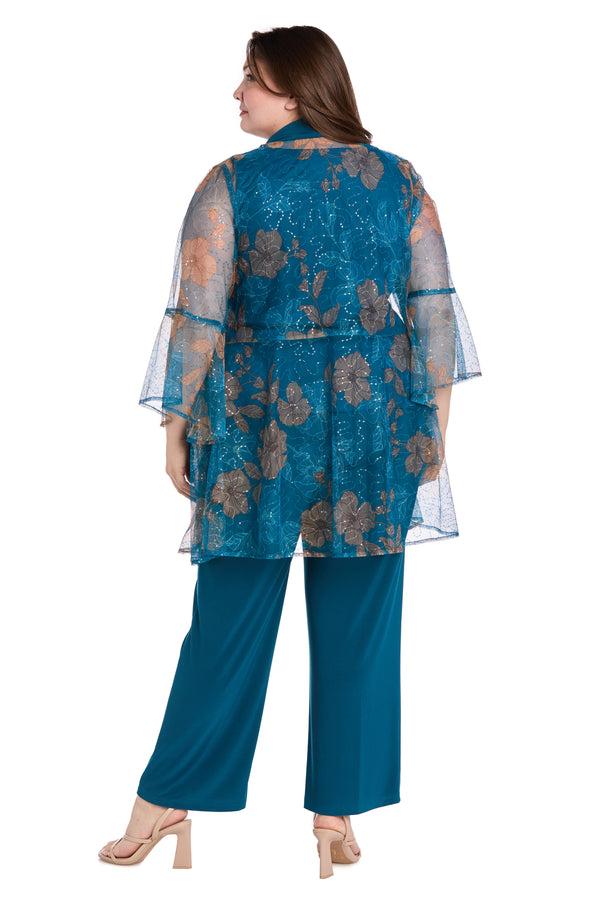 R&m Richards Pantsuit With Flounce Sleeves - Plus