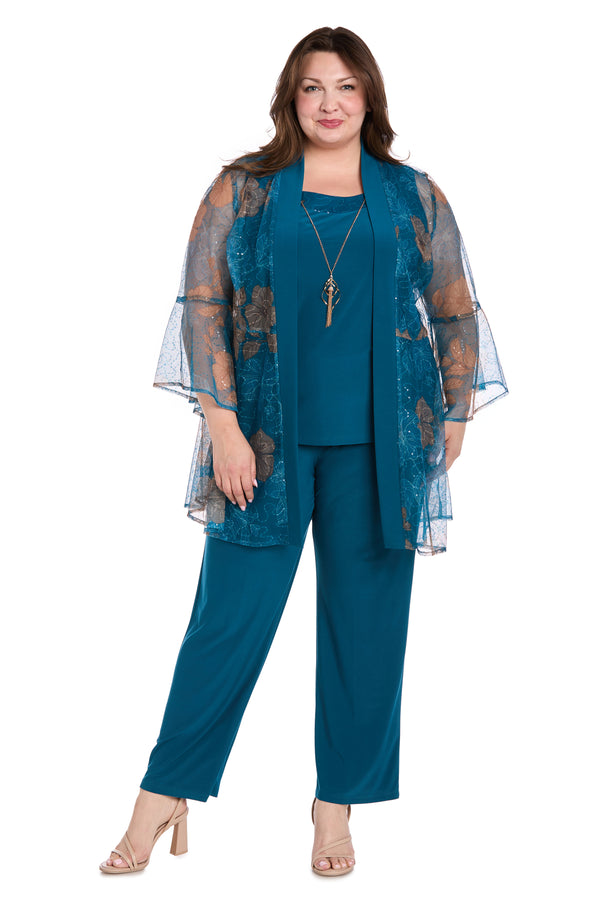 r&m richards Pantsuit with Flounce Sleeves - Plus